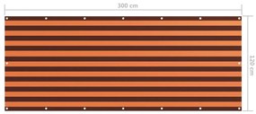 Tela de varanda 120x300 cm tecido Oxford laranja e castanho