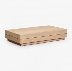 Mesa De Centro Retangular 130x75 Cm Em Madeira De Acácia Verona Marrom Acácia Claro - Sklum