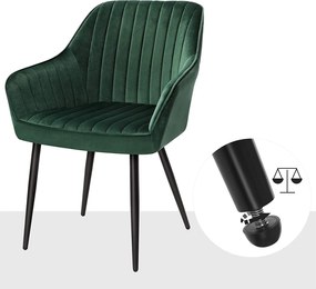 Conjunto de 2 cadeiras de sala de jantar 85 x 63 x 62,5 cm verde e preto