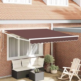 vidaXL Toldo retrátil manual 300x250 cm castanho