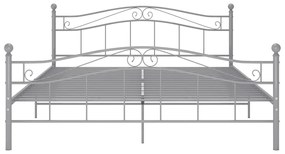 Estrutura de cama 200x200 cm metal cinzento