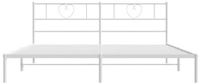 Estrutura de cama com cabeceira 193x203 cm metal branco
