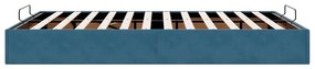 Estrutura de cama otomana sem colchão 140x200 cm azul escuro
