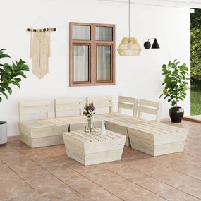 3063721 vidaXL 6 pcs conjunto lounge de paletes madeira de abeto impregnada