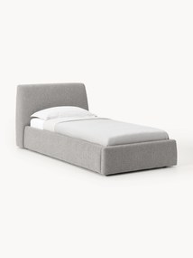 Cama de solteiro em bouclé com arrumação Cloud
