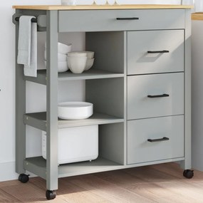 vidaXL Carrinho de cozinha MONZA 84x40x90 cm madeira de pinho maciça