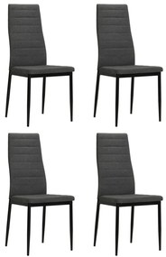 vidaXL Cadeiras de jantar 4 pcs tecido cinzento-escuro