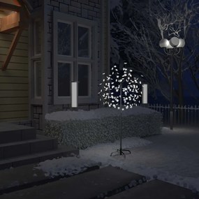 vidaXL Árvore de Natal 120 LED flor cerejeira luz branco frio 150 cm