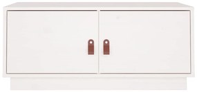Mesa de centro 80x50x35 cm madeira de pinho maciça branco