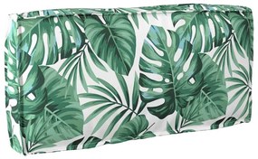vidaXL Almofada de Palete para Encosto Estampa de Folhas 80x40x12 cm em Tecido Oxford.