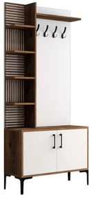 Cabide Viyana D – Nogueira e Branco – 90x200x35 cm