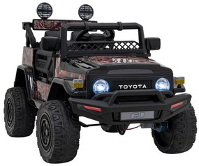 Jipe elétrico para Crianças Toyota FJ Cruiser 12V 4x4, Rodas Espuma EVA, Assentocouro ecológico Preto Camuflado