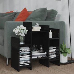 vidaXL Móvel de apoio 60x26x60 cm derivados madeira preto brilhante