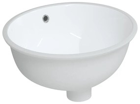 Lavatório casa de banho oval 37x31x17,5 cm cerâmica branco