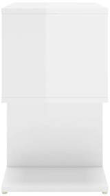 Mesa de cabeceira derivados de madeira branco brilhante
