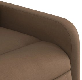Poltrona de massagens reclinável elétrica tecido castanho