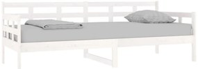 Sofá-cama 80x200 cm madeira de pinho maciça branco