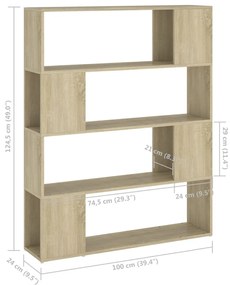 Estante/divisória 100x24x124 cm cor carvalho sonoma