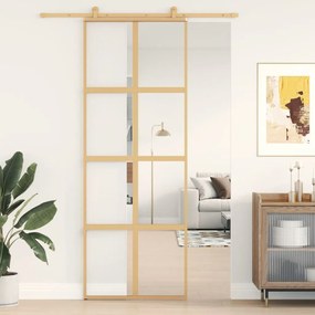 Porta deslizante 76x205 cm vidro ESG/alumÃnio dourado