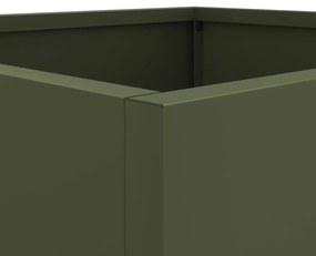 Vasos/floreiras 2 pcs 32x30x29 cm aço verde azeitona