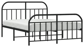 Estrutura de cama com cabeceira e pés 180x200 cm metal preto