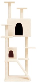 Árvore para gatos c/ postes arranhadores sisal 153 cm cor creme