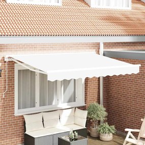 vidaXL Toldo Retrátil Manual Branco 350 x 200 cm Poliéster e Metal
