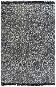 Tapete Kilim em algodão 120x180 cm com padrão cinzento