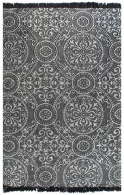 vidaXL Tapete Kilim em algodão 120x180 cm com padrão cinzento