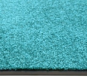 Tapete de porta lavável 120x180 cm azul ciano