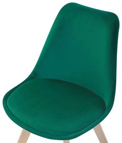 Conjunto de 2 cadeiras de jantar em veludo verde DAKOTA II Beliani