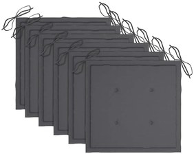Cadeiras de jantar p/ jardim 6 pcs c/ almofadões acácia maciça