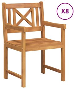 Cadeiras de Jardim vidaXL 8 pcs 56x55.5x90 cm Madeira Sólida de Acácia