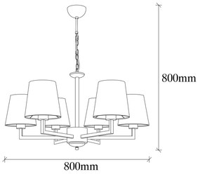 Candeeiro de Teto Profil – Preto/Branco – 80 cm (diâmetro) x 80 cm (al