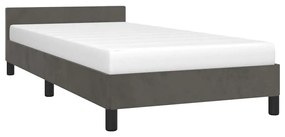 Estrutura de cama sem colchão 80x200 cm veludo cinzento-escuro
