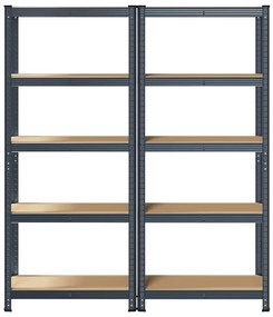 Prateleiras de armazenamento de 5 camadas 2 pcs aço antracite