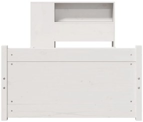Cama com estante sem colchão 100x200 cm pinho maciço branco