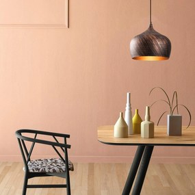Candeeiro Suspenso Saglam – Cobre e Dourado – Diâmetro 28 cm, Altura 1