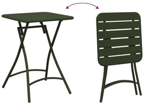 Mesa de Jardim Dobrável vidaXL Verde Escuro 55x55x73 cm Aço