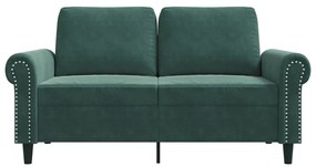 Sofá de 2 lugares 120 cm veludo verde-escuro