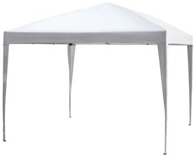 Outsunny Tenda Dobrável 2,95x2,95 cm com Bolsa de Transporte Altura Ajustável Anti-UV e Impermeável para Terraço Pátio Branco Prateado