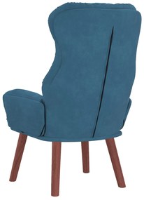 Poltrona Relaxante Veludo Azul
