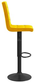 Bancos de bar 2 pcs veludo amarelo mostarda