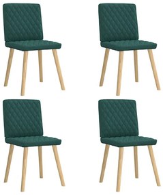 Cadeiras de jantar 4 pcs tecido verde escuro