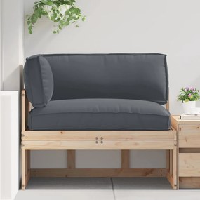 vidaXL Conjunto de Almofadas para Palete 3 pcs Antracite