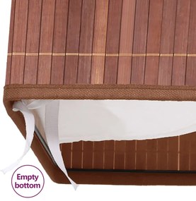 Cesto para roupa suja c/ 2 secções 100 L bambu castanho