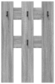 Cabideiro de Parede Sonoma cinzento 65 x 3 x 100 cm