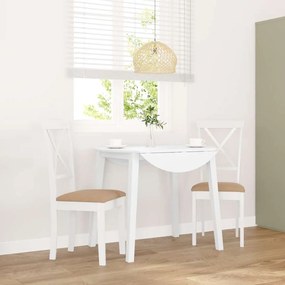 vidaXL Cadeiras de jantar com almofadões 2 pcs madeira maciça branco