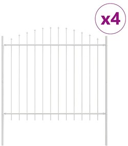 Cerca de jardim com topo arredondado branca 6.8x1.25 m em aço