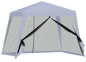 Tenda de Jardim 3x3m Gazebo com 4 Partes Laterais Mosquiteiro com Zípe